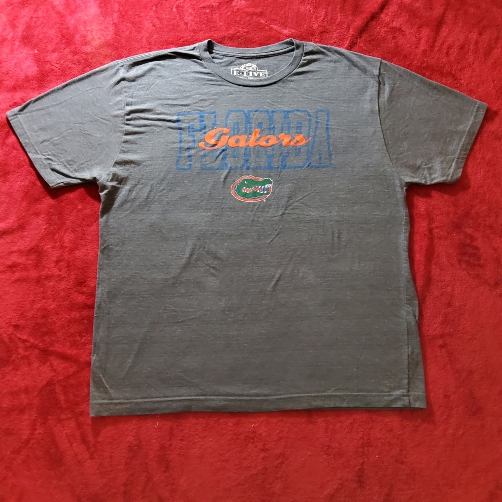 E-Five Florida Gators T Shirt Mens 2X Gray Short Sleeve Premium Collegiate